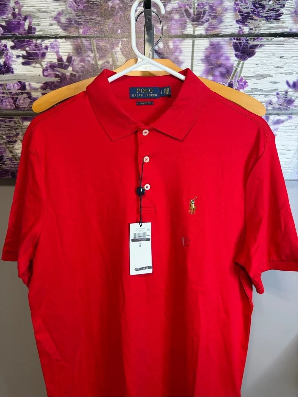 Polo by Ralph Lauren Red Classic Polo Shirt with Flesh Pony NWT Size S